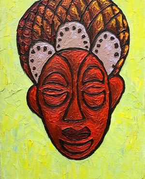 African Mask II, Acrylic on Canvas, 40 x 56cm, KES 38,000